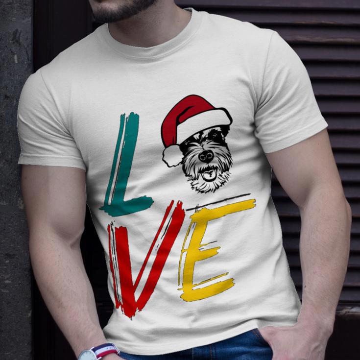 Love My Xmas Miniature Schnauzer Unisex T-Shirt Gifts for Him