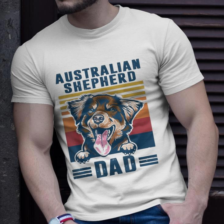 Mens Australian Shepherd Dad Father Retro Australian Shepherd Unisex T-Shirt Gifts for Him