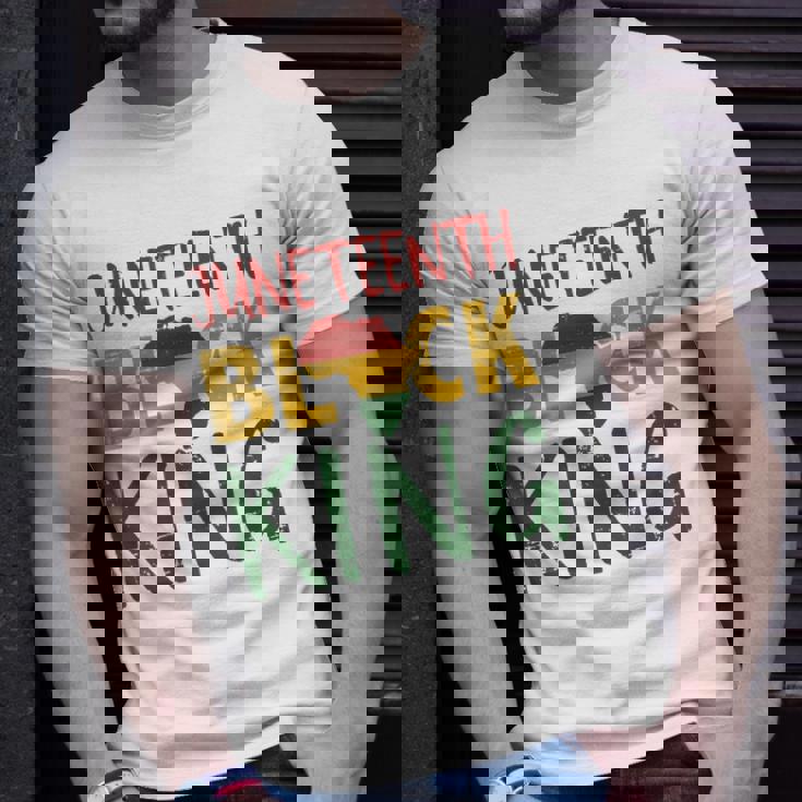 Mens Juneteenth Black King In African Flag Colors For Afro Pride Unisex T-Shirt Gifts for Him