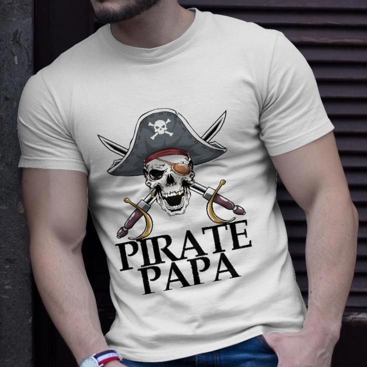 Mens Pirate Papa Captain Sword Gift Funny Halloween Unisex T-Shirt Gifts for Him