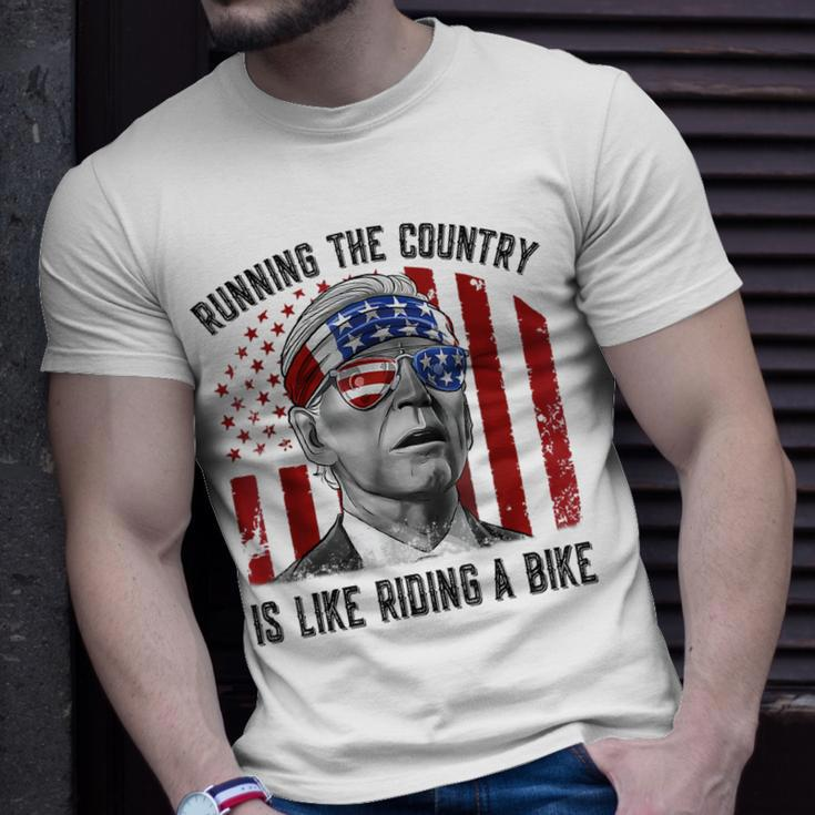 Merry 4Th Of July Joe Biden Falling Off His Bicycle Funny Unisex T-Shirt Gifts for Him