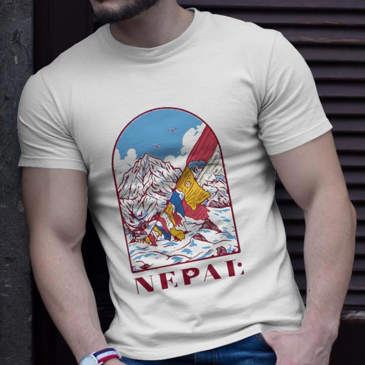 Nepal Himalayan Mountain Prayer Flags Unisex T-Shirt Gifts for Him