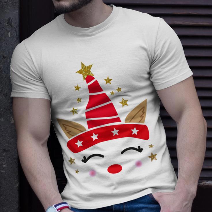 New Christmas Unicorn Face Santicorn Cute Unisex T-Shirt Gifts for Him