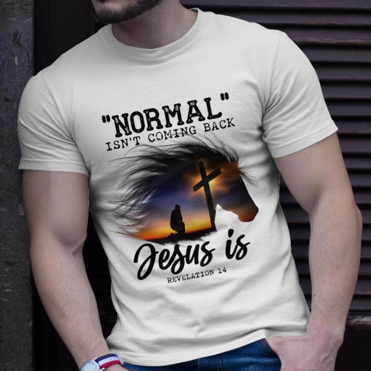 Normal Isnt Coming Back Jesus Is Revelation For Horse Lovers Unisex T-Shirt Gifts for Him