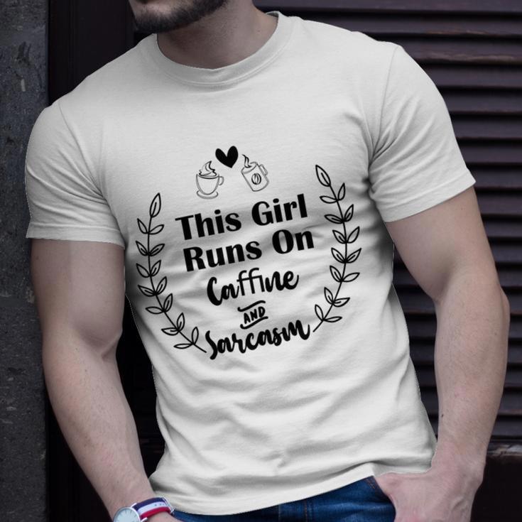 Official This Girl Runs On Caffeine And Sarcasm Unisex T-Shirt Gifts for Him