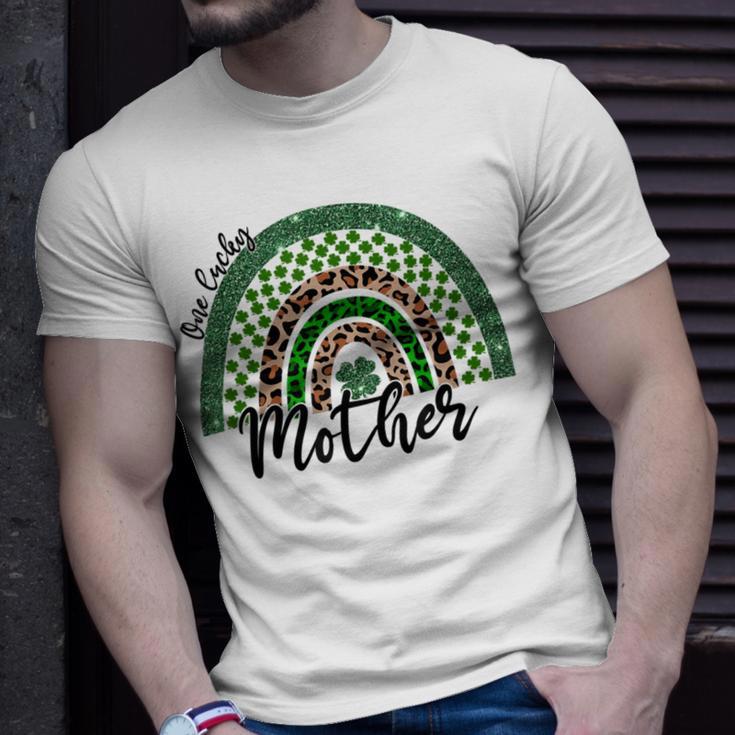 One Lucky Mother Irish Rainbow Leopard St Patricks Day Unisex T-Shirt Gifts for Him