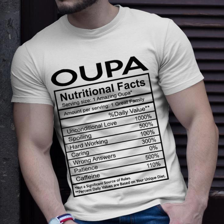 Oupa Grandpa Oupa Nutritional Facts T-Shirt Gifts for Him