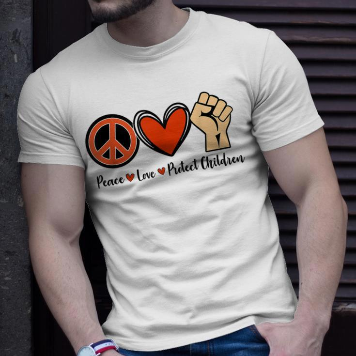 Protect Our Kids End Guns Violence Wear Orange Peace Sign Unisex T-Shirt Gifts for Him