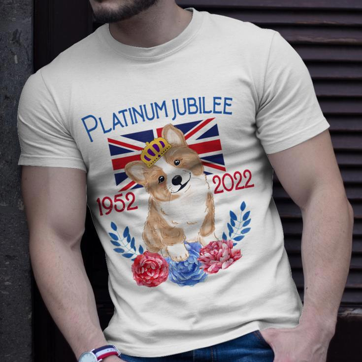 Queens Platinum Jubilee 2022 British Monarch Queen Corgi Unisex T-Shirt Gifts for Him