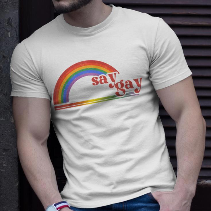 Rainbow Say Gay Protect Queer Kids Pride Month Lgbt Unisex T-Shirt Gifts for Him