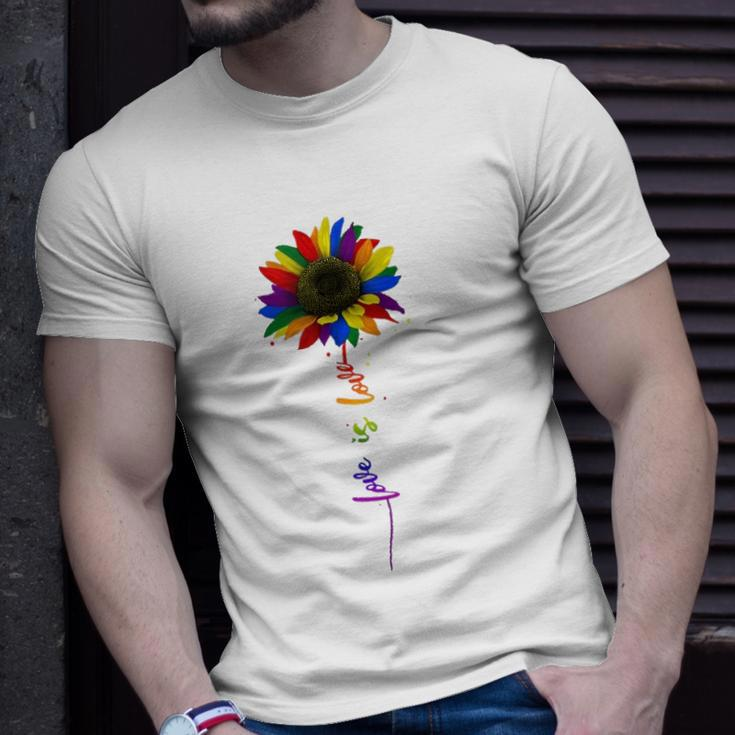 Rainbow Sunflower Love Is Love Lgbt Gay Lesbian Pride Unisex T-Shirt Gifts for Him