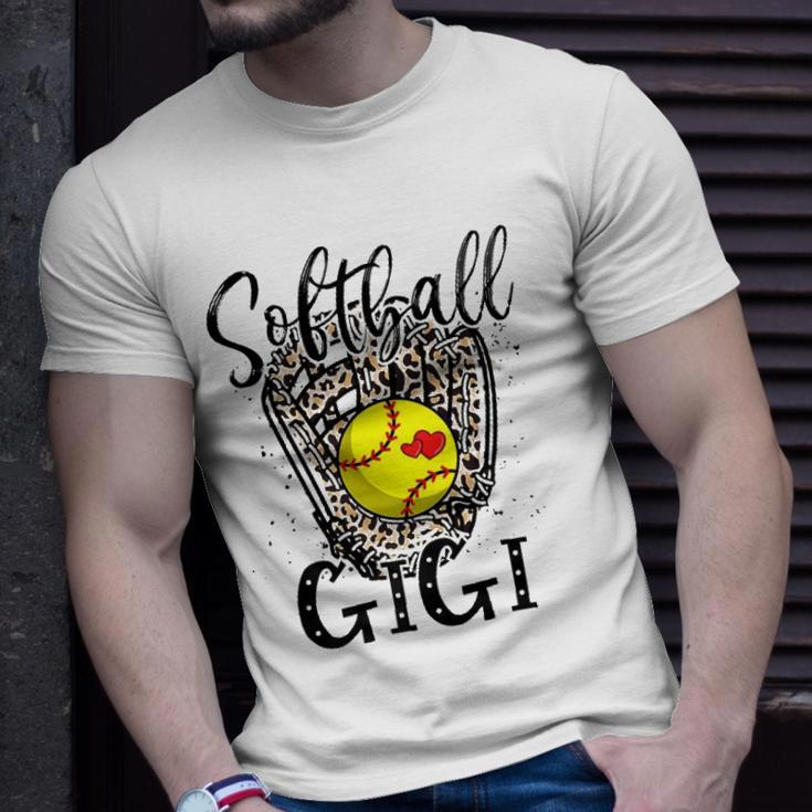 Softball Gigi Leopard Game Day Softball Lover Grandma Unisex T-Shirt Gifts for Him