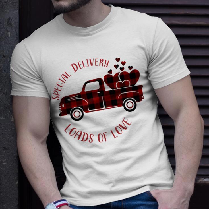 Special Delivery Valentines Car Red Plaid Unisex T-Shirt Gifts for Him