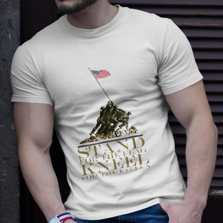 Stand For The Flag Kneel For The Fallen Patriotic Unisex T-Shirt Gifts for Him