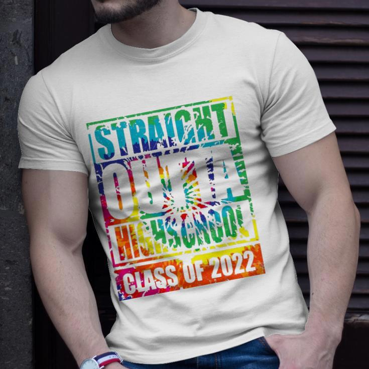 Straight Outta High School Class Of 2022 Graduation Tie Dye Unisex T-Shirt Gifts for Him