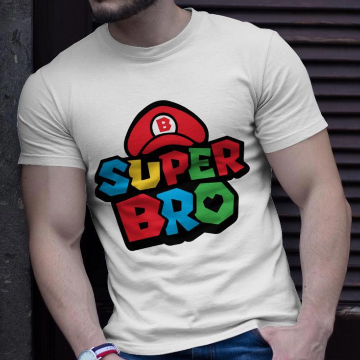 Super Bro Funny Brother Video Gaming Lover Gift Birthday Holiday By Mesa Cute Unisex T-Shirt Gifts for Him