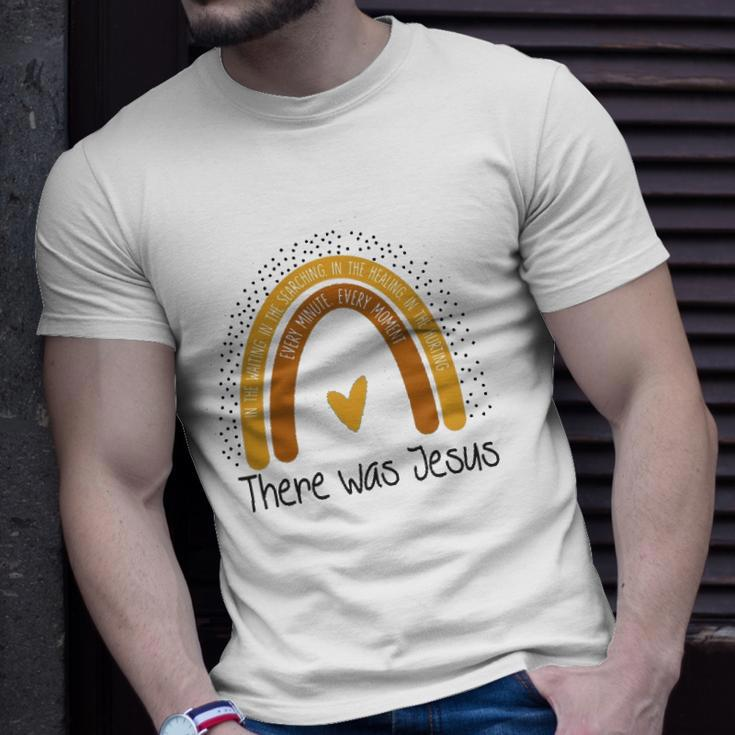 There Was Jesus Polka Dot Boho Rainbow Christian Easter Day Unisex T-Shirt Gifts for Him