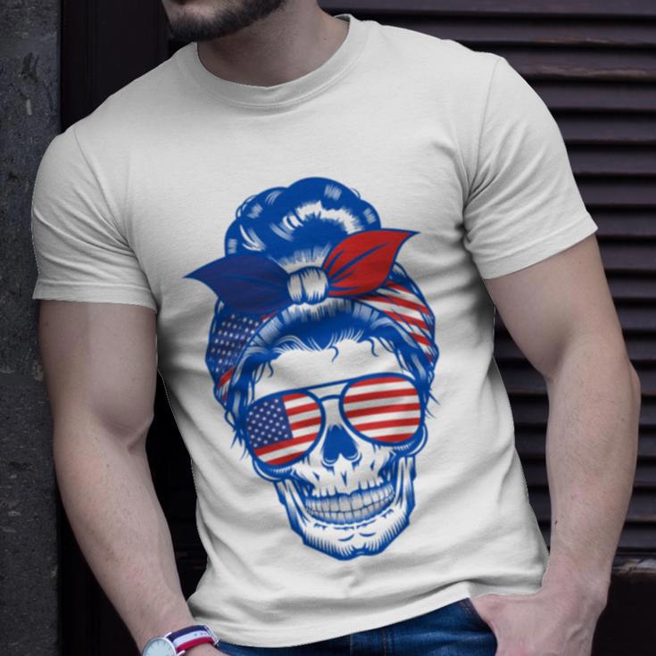 Ultra Maga Red White Blue Skull Unisex T-Shirt Gifts for Him