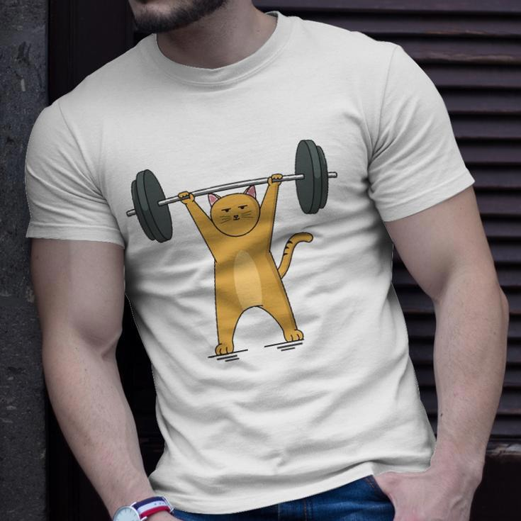Weightlifting - Cat Barbell Fitness Lovers Gift Unisex T-Shirt Gifts for Him