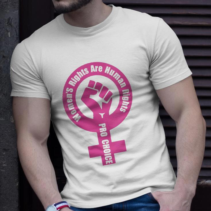 Womens Womens Rights Are Human Rights Pro Choice Unisex T-Shirt Gifts for Him