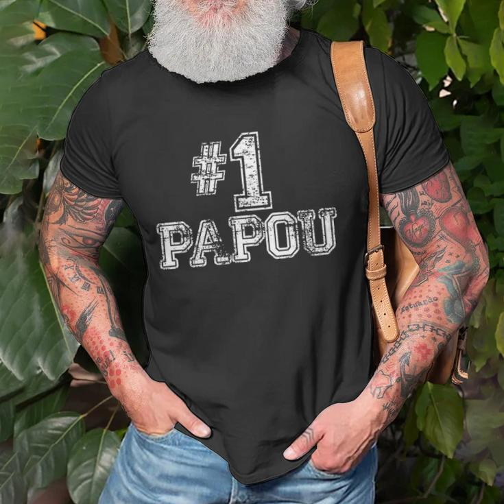 1 Papou Number One Sports Fathers Day Gift Unisex T-Shirt Gifts for Old Men