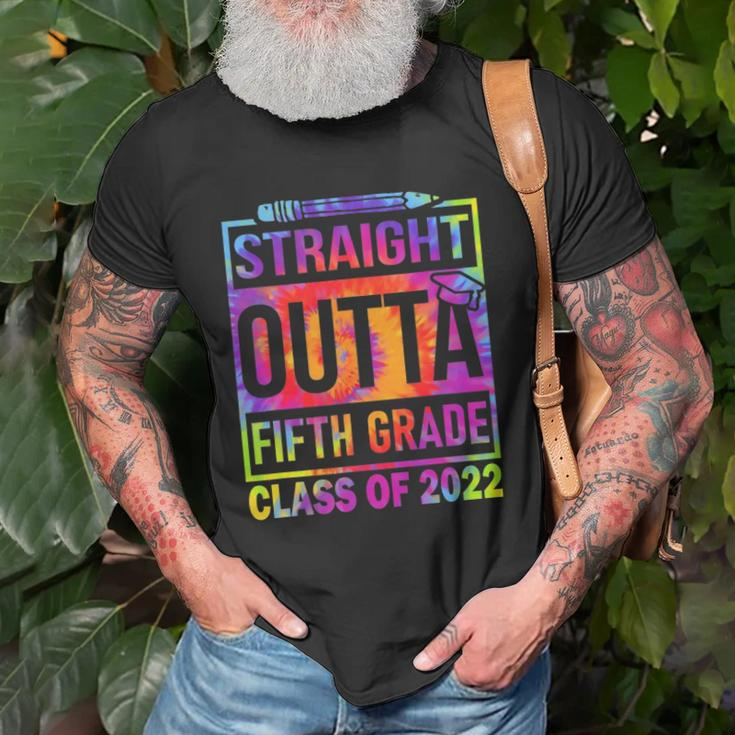 2022 Graduation Tiedye Straight Outta 5Th Fifth Grade Unisex T-Shirt Gifts for Old Men