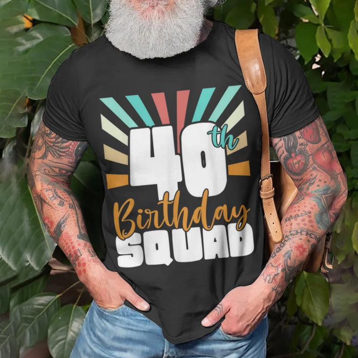 40Th Birthday Squad Vintage Retro Funny 40 Year Old Birthday Unisex T-Shirt Gifts for Old Men