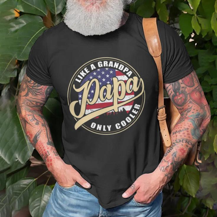 4Th Of July Dad Gifts Papa Like A Grandpa Only Cooler Unisex T-Shirt Gifts for Old Men