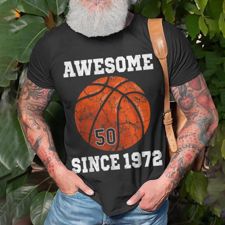 50Th Birthday Basketball Player 50 Years Old Vintage Retro Unisex T-Shirt Gifts for Old Men