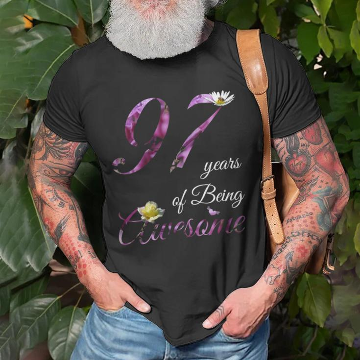 97 Years Old Awesome Floral 1925 97Th Birthday Gift Unisex T-Shirt Gifts for Old Men