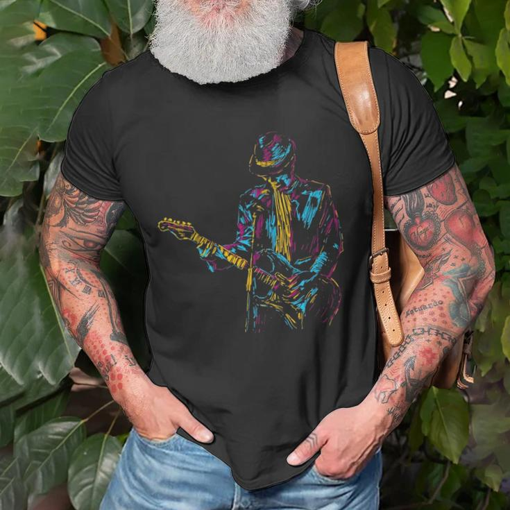 Abstract Art Musician Music Band Bass Player Unisex T-Shirt Gifts for Old Men