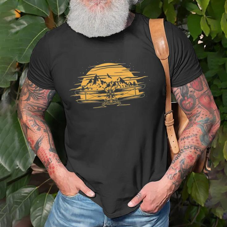 Airplane Aircraft Plane Propeller Mountains Sky Air Gift Unisex T-Shirt Gifts for Old Men