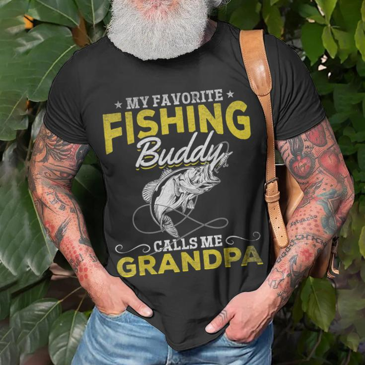 Angler I My Favorite Fishing Buddy Calls Me Grandpa Fishing T-shirt Gifts for Old Men