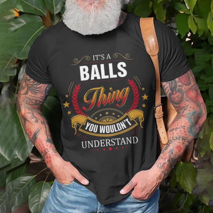 Balls Shirt Family Crest BallsShirt Balls Clothing Balls Tshirt Balls Tshirt For The Balls T-Shirt Gifts for Old Men