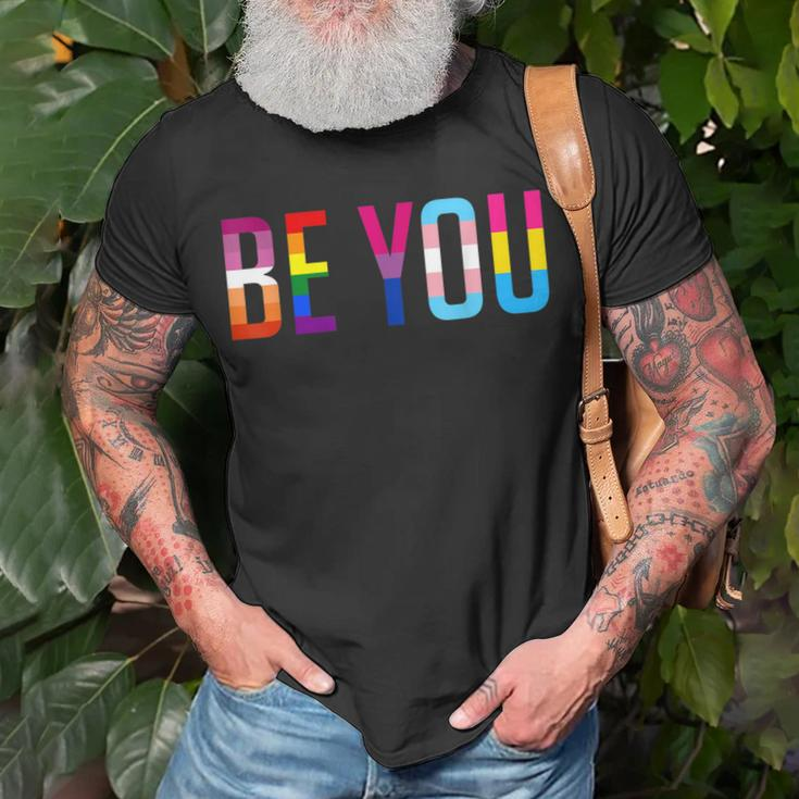 Be You Lgbt Flag Gay Pride Month Transgender Rainbow Lesbian Unisex T-Shirt Gifts for Old Men