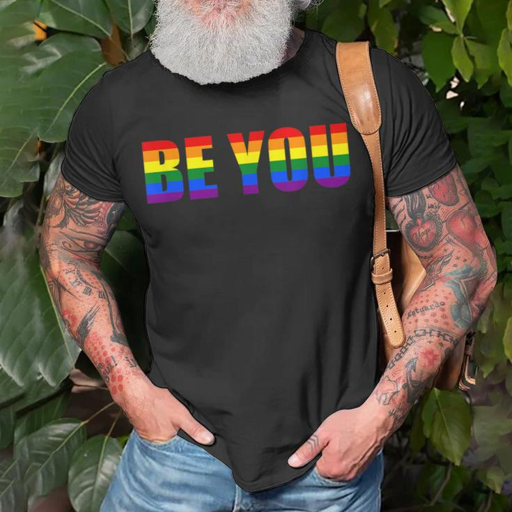 Be You Lgbt Flag Gay Pride Month Transgender Unisex T-Shirt Gifts for Old Men