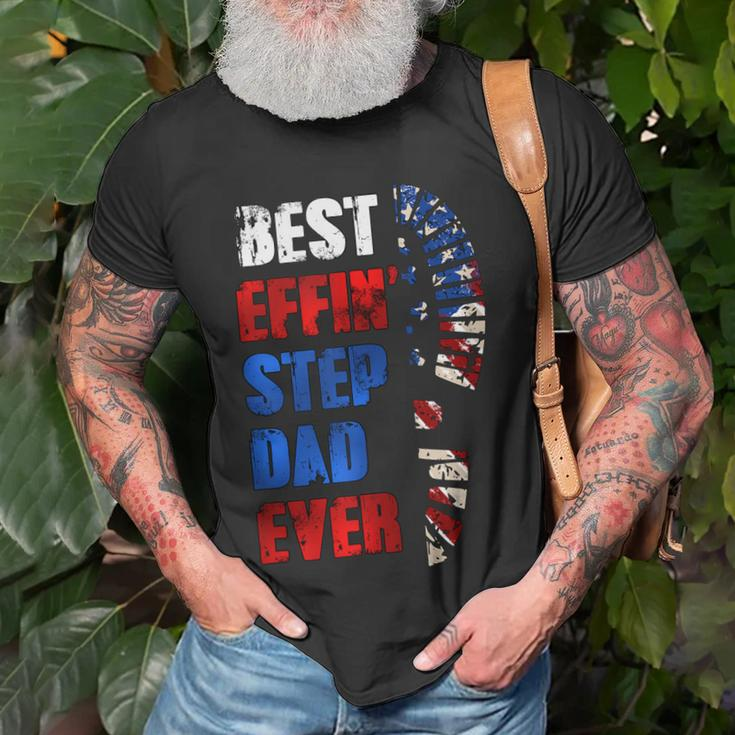 Best Effin’ Step Dad 4Th Of July Ever Shoes Trace Flag Unisex T-Shirt Gifts for Old Men