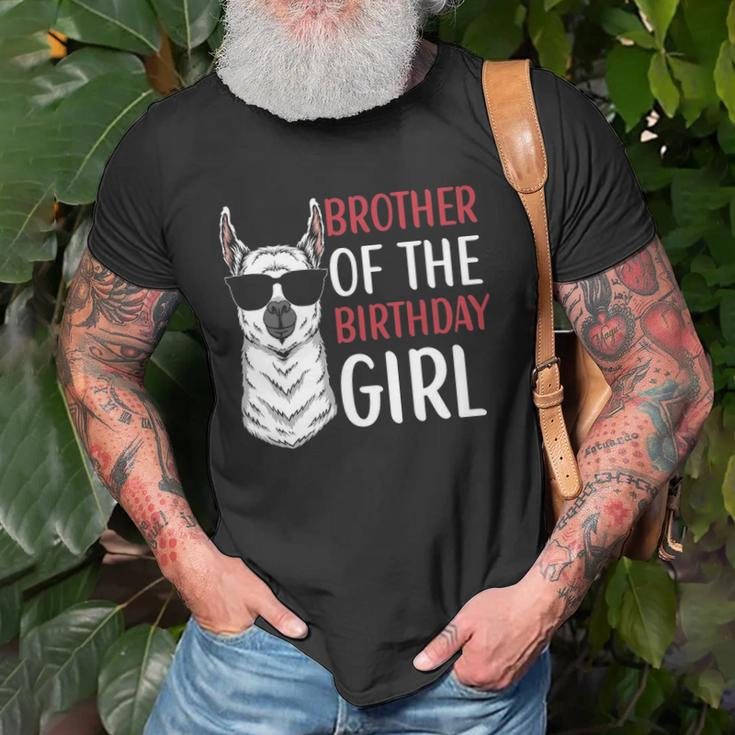 Brother Of The Birthday Girl Matching Birthday Outfit Llama Unisex T-Shirt Gifts for Old Men