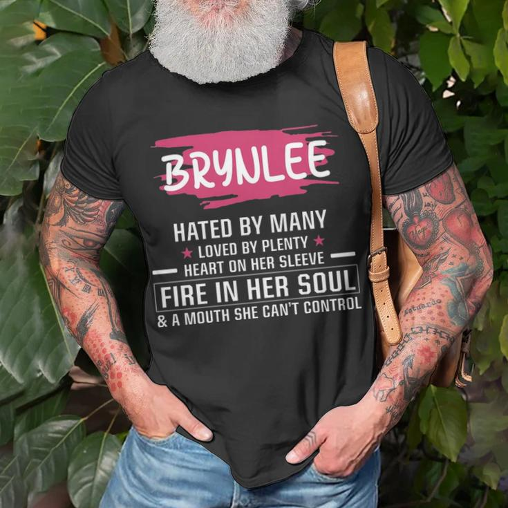 Brynlee Name Brynlee Hated By Many Loved By Plenty Heart On Her Sleeve T-Shirt Gifts for Old Men