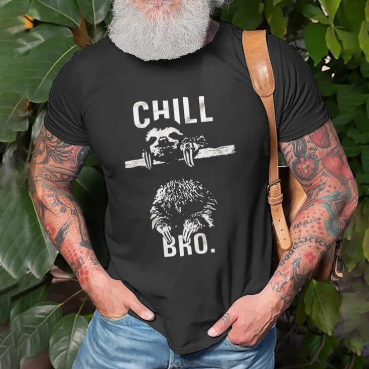 Chill Bro Cool Sloth On Tree Unisex T-Shirt Gifts for Old Men