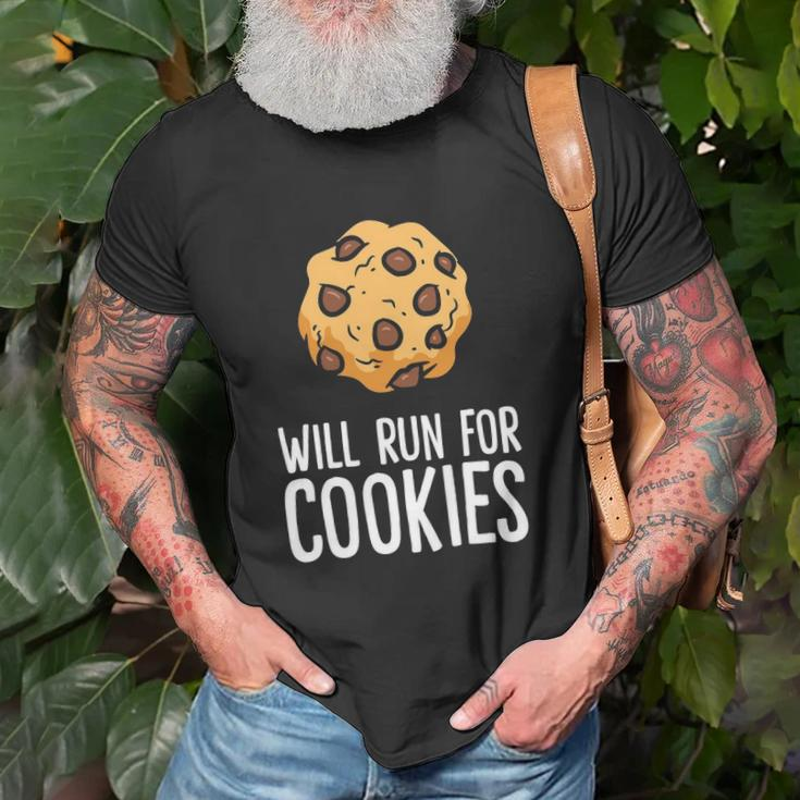 Chocolate Chip Cookie Lover Will Run For Cookies Unisex T-Shirt Gifts for Old Men