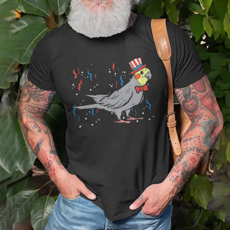 Cockatiel Bird American Flag Usa 4Th Of July Fourth Animal Unisex T-Shirt Gifts for Old Men