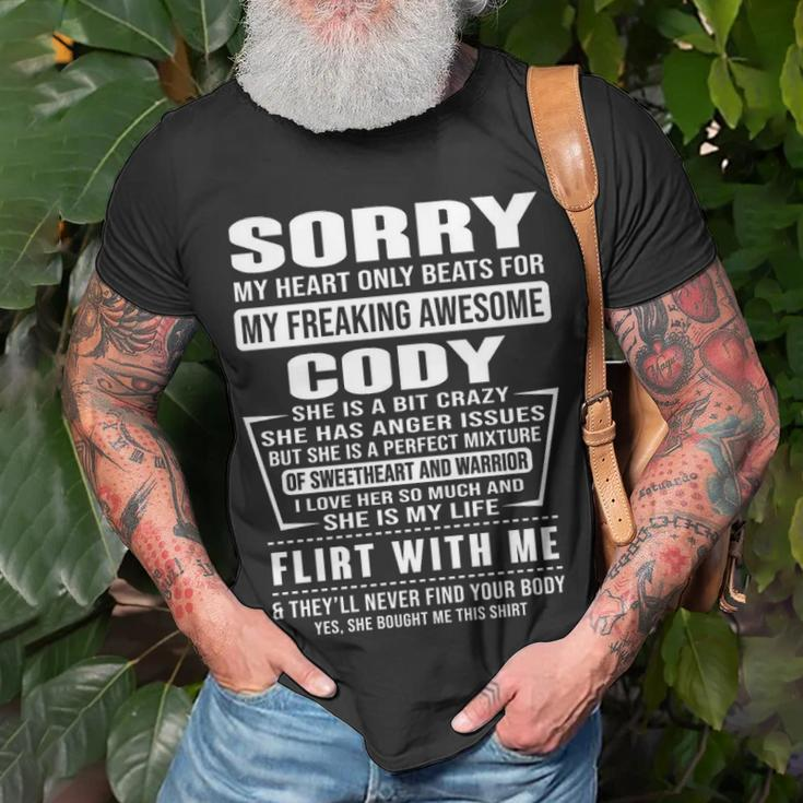 Cody Name Sorry My Heart Only Beats For Cody T-Shirt Gifts for Old Men