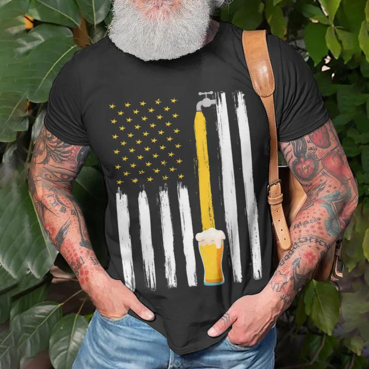 Crafts Beer American Flag Usa 4Th July Brewery Alcohol Lover Unisex T-Shirt Gifts for Old Men