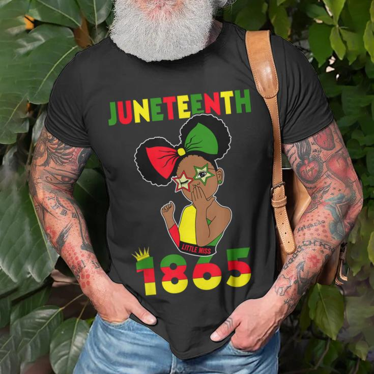 Cute Black Messy Bun Junenth Celebrating 1865 Girls Kids Unisex T-Shirt Gifts for Old Men