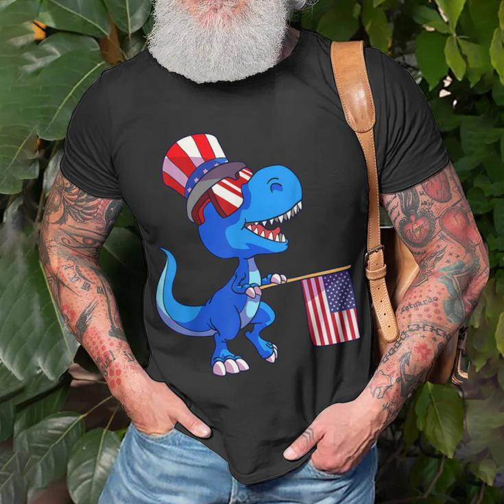 Dinosaur 4Th Of July Usa Flag Dino Kids Boys July 4 Unisex T-Shirt Gifts for Old Men
