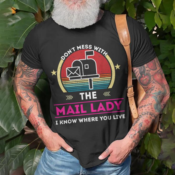 Dont Mess With The Mail Lady Post Office Us Postal Service T-shirt Gifts for Old Men
