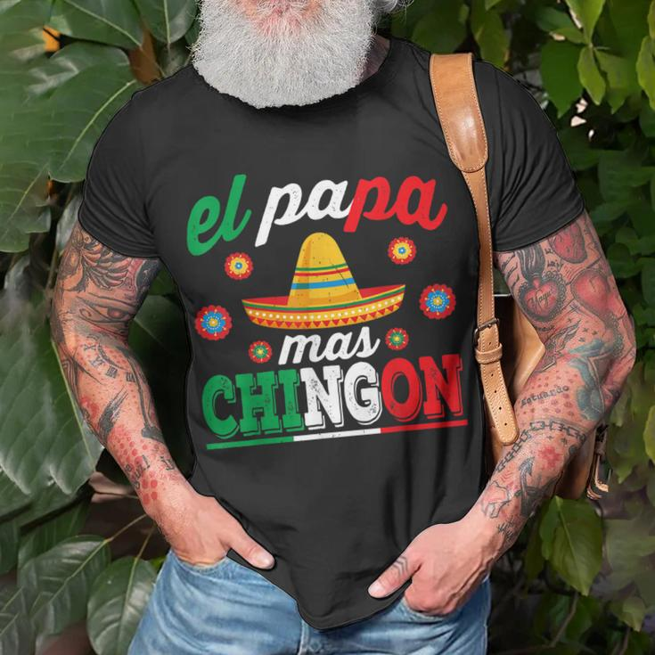 El Papa Mas Chingon Funny Mexican Dad Husband Regalo Flag V3 Unisex T-Shirt Gifts for Old Men