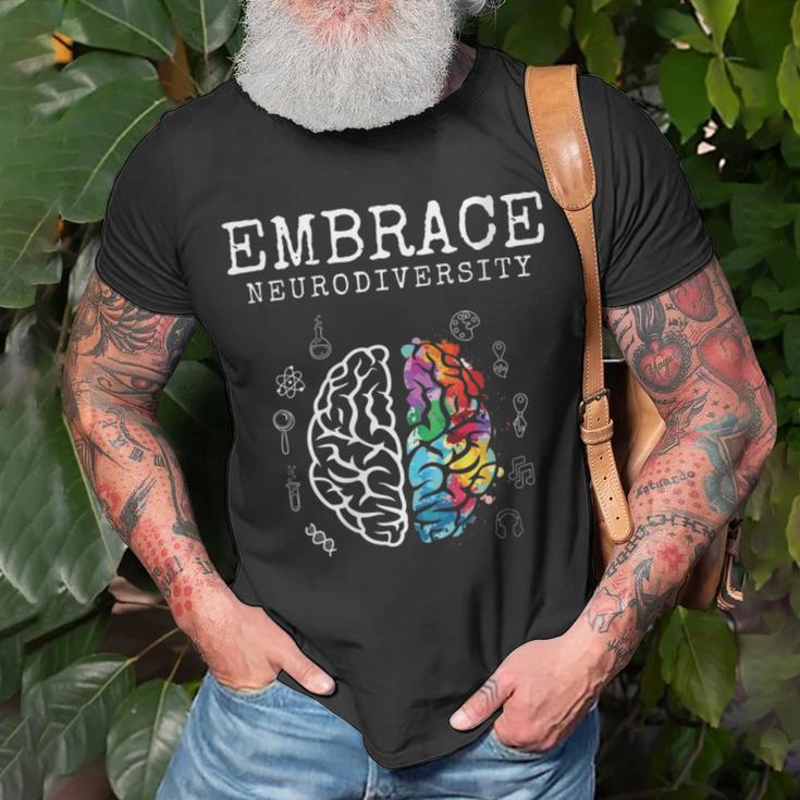 Embrace Neurodiversity Funny V2 Unisex T-Shirt Gifts for Old Men