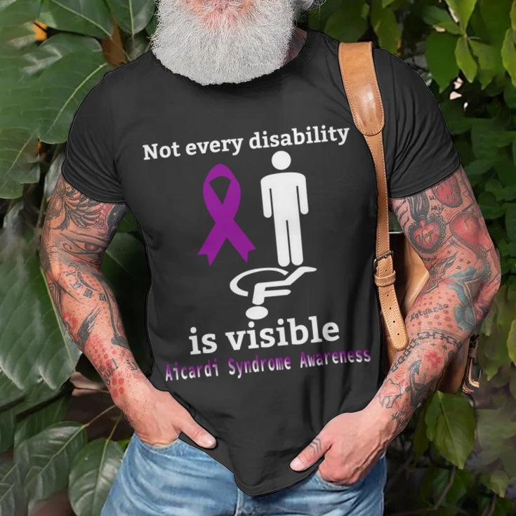 Every Disability Is Visible Aicardi Syndrome Awareness Purple Ribbon Aicardi Syndrome Support Aicardi Syndrome Awareness Unisex T-Shirt Gifts for Old Men